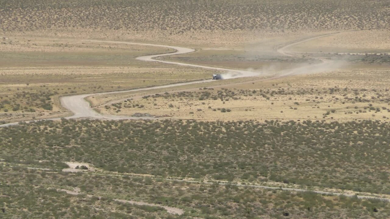 Truck Driving on Southern Nevada Liteweight Road in The Mojave Desert.webm